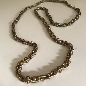 Bronze mix material chain necklace